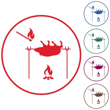 Izgara domuz simgesi. Vektör illustratio