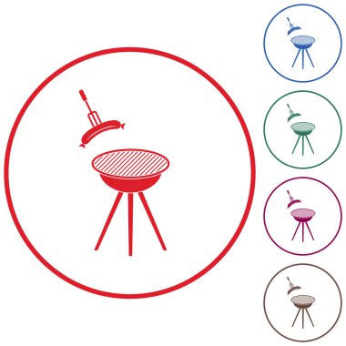 Mangal sucuk simgesi. Vektör çizim