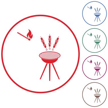Izgara Kebap simgesi. Vektör illustratio