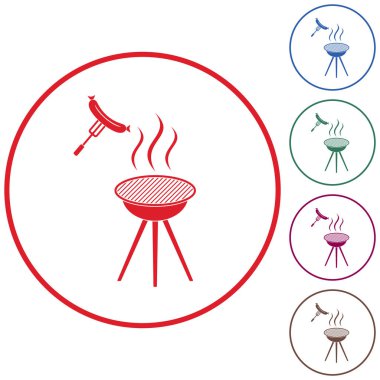 Mangal sucuk simgesi. Vektör çizim