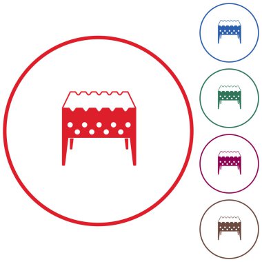 Kamp mangal simgesi. Vektör illustratio