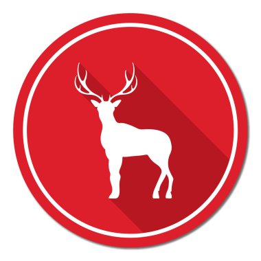 Geyik silüeti. Düz geyik simgesi