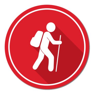Simge illüstrasyon izole vektör işareti işaret hiking