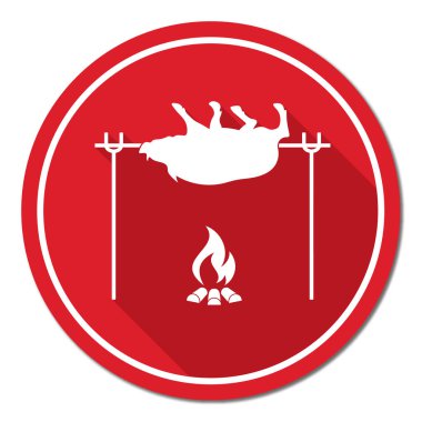 Izgara domuz simgesi. Vektör illustratio