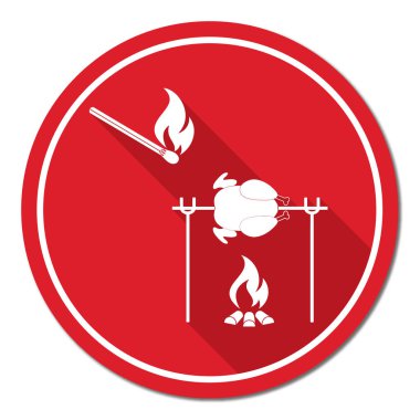 Izgara tavuk simgesi. Vektör illustratio