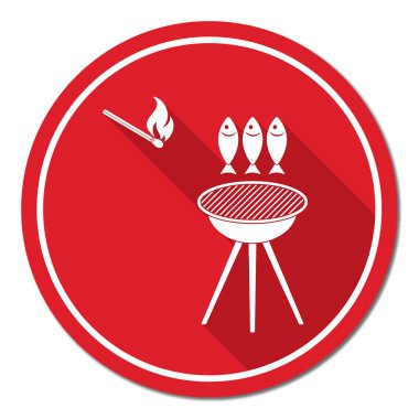 Izgara balık simgesi. Vektör illustratio