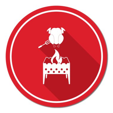 Mangal şiş ve tavuk simgesi. Vektör illustratio