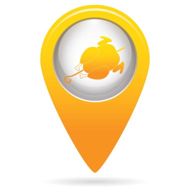 Izgara tavuk simgesi. Vektör illustratio