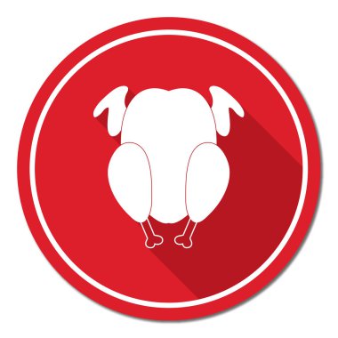 Izgara tavuk simgesi. Vektör illustratio