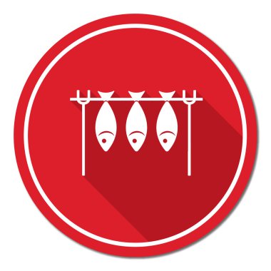 Izgara balık simgesi. Vektör illustratio