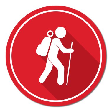 Simge illüstrasyon izole vektör işareti işaret hiking
