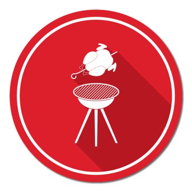 Izgara tavuk simgesi. Vektör illustratio