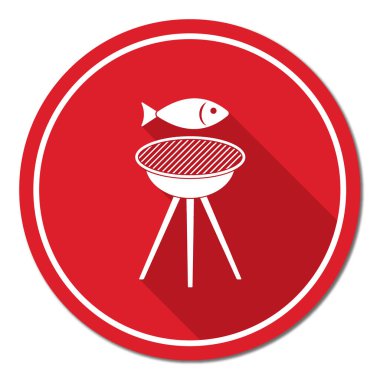 Izgara balık simgesi. Vektör illustratio