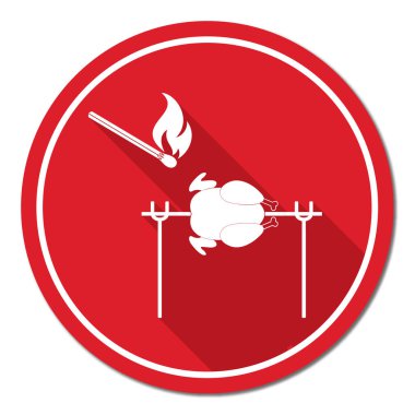 Izgara tavuk simgesi. Vektör illustratio