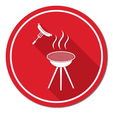 Mangal sucuk simgesi. Vektör çizim