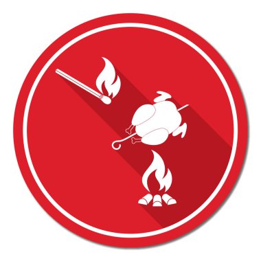 Izgara tavuk simgesi. Vektör illustratio