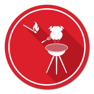 Izgara tavuk simgesi. Vektör illustratio