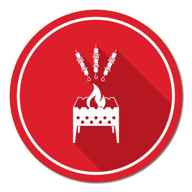 Kebap simgesi olan mangal ızgarası. Vektör illustratio