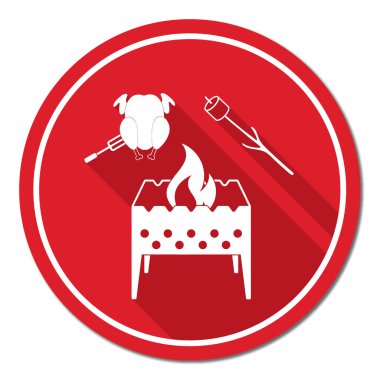 Mangal, Zephyr'i ve tavuk simgesi. Vektör illustratio