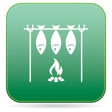 Izgara balık simgesi. Vektör illustratio