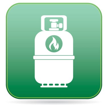 Kamp gaz şişesi simgesi. Düz simgesi izole. Vektör illustratio