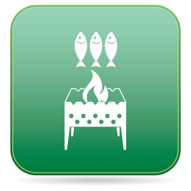 Izgara balık simgesi. Vektör illustratio