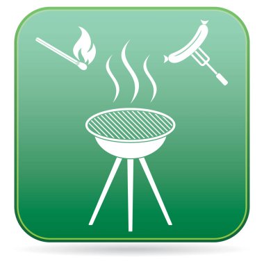 Mangal sucuk simgesi. Vektör çizim