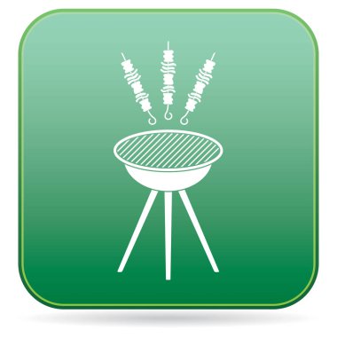 Izgara Kebap simgesi. Vektör illustratio