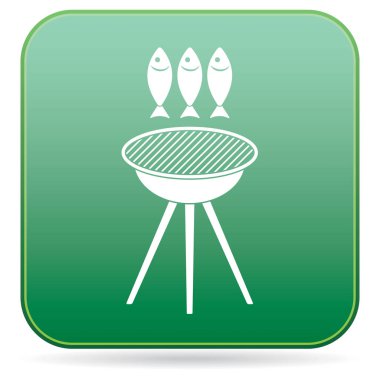 Izgara balık simgesi. Vektör illustratio