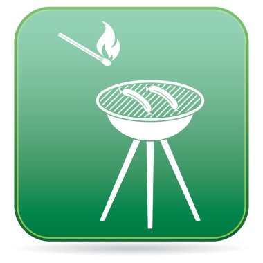 Mangal sucuk simgesi. Vektör çizim