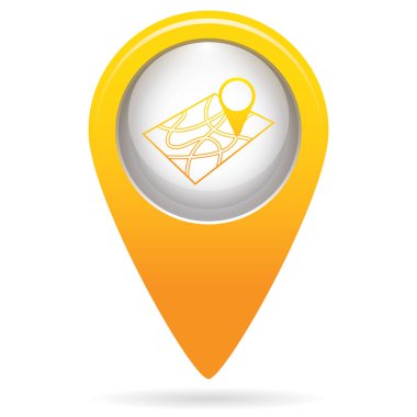 Harita simgesine işaret et. Vektör illüstrasyonu