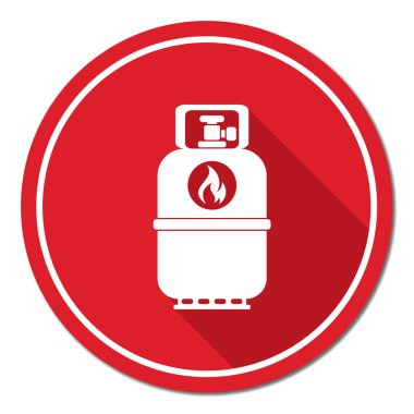 Kamp gaz şişesi simgesi. Düz simgesi izole. Vektör illustratio