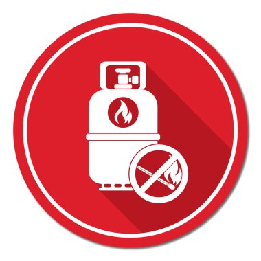 Kamp gaz şişesi simgesi. Düz simgesi izole. Vektör illustratio