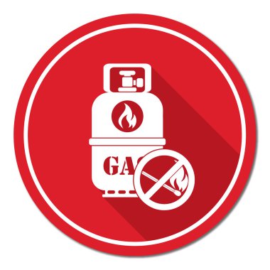 Kamp gaz şişesi simgesi. Düz simgesi izole. Vektör illustratio