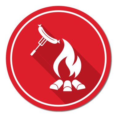 Mangal sucuk simgesi. Vektör çizim