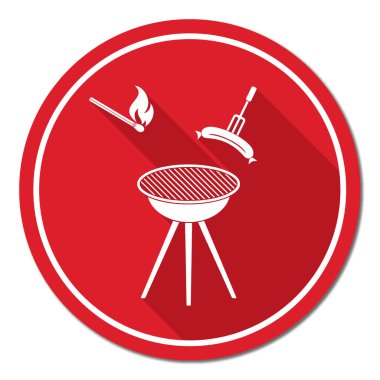 Mangal sucuk simgesi. Vektör çizim
