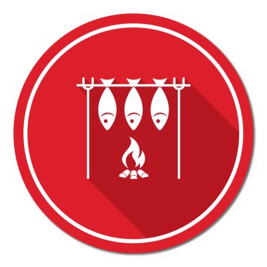 Izgara balık simgesi. Vektör illustratio