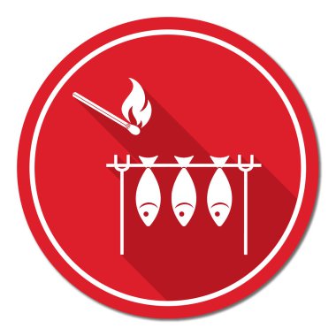 Izgara balık simgesi. Vektör illustratio