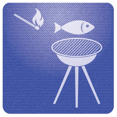 Izgara balık simgesi. Vektör illustratio