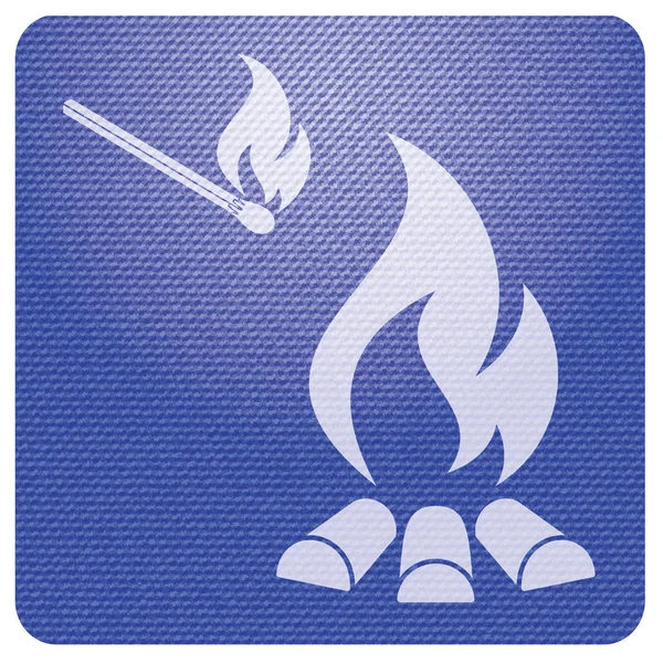 Campfire Silhouette Icon Vector Illustratio — Stock Vector
