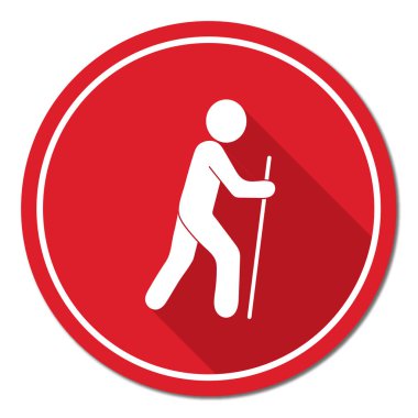 Simge illüstrasyon izole vektör işareti işaret hiking