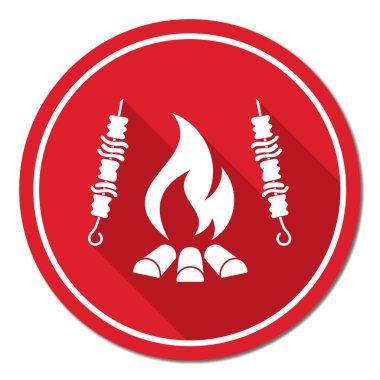 Izgara Kebap simgesi. Vektör illustratio