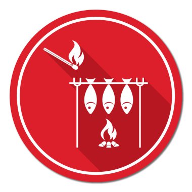 Izgara balık simgesi. Vektör illustratio