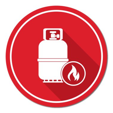 Kamp gaz şişesi simgesi. Düz simgesi izole. Vektör illustratio