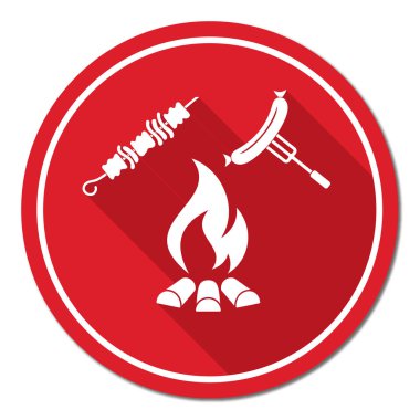 Izgara Kebap ve sosis simgesi. Vektör illustratio