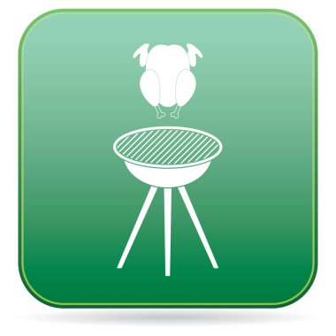 Izgara tavuk simgesi. Vektör illustratio