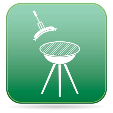 Mangal sucuk simgesi. Vektör çizim