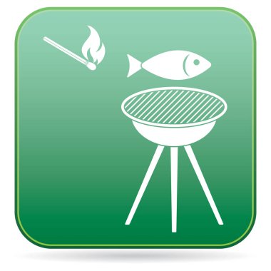 Izgara balık simgesi. Vektör illustratio