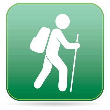 Simge illüstrasyon izole vektör işareti işaret hiking
