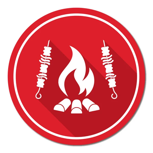 Izgara Kebap simgesi. Vektör illustratio